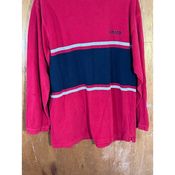 Vintage Chaps Ralph Lauren Long‎ Sleeve Shirt Red Large L - Picture 3 of 11
